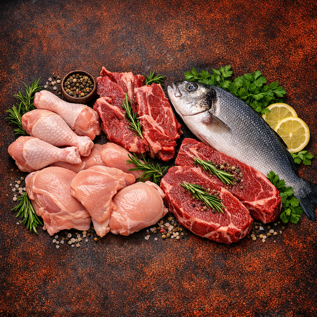 Fresh halal meat